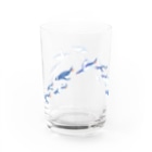 ハルノキ工房のグラスを泳ぐペンギン(青) Water Glass :back