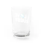 gemgemshopのI LOVE RUGBY (白字) Water Glass :back