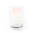 とりのコモチのジャスミンの花と茶トラねこさん（縦長） Water Glass :back