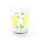 Lily bird（リリーバード）のスライスレモンとレモンの花 グラス反対面