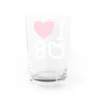 クマバチゴルフ倶楽部のアイ ラブ クマバチ　白色 Water Glass :back