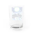 よもぎのショップの満月とねずみと花 Water Glass :back