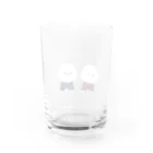 しょうゆごはんのビションフリーゼ 仲良し チェックのお洋服 Water Glass :back