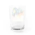 Akiyoのフィレンツェ画房 のオレンジ・黄・ブルーの炎 Water Glass :back