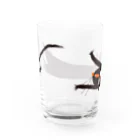 黒ねこ意匠企画室のくろねこ　ろびんちゃん　びろーん Water Glass :back