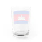 大のカンボジア国旗 胸ロゴ Water Glass :back