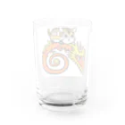 ゴロ画伯におまかせ！のにゃんこバスと赤い龍 Water Glass :back