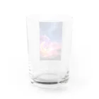 えっへんウサギのペンギンの夜空へ向かう月の船 Water Glass :back