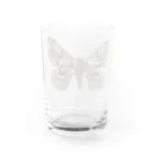 黒猫デザインのイボタガ　全体　淡色専用　 Water Glass :back