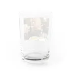 トマピー@ショコラのカレー食べながらピースするトマピー Water Glass :back
