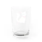 ぷにぷにの猫とリボン Water Glass :back