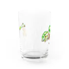 檸檬飴の雨の日のアカメアマガエルとクレステッドゲッコー(ピンストライプ) Water Glass :back