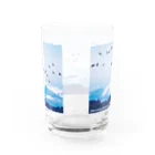 雁花工房（寄付アイテム販売中です）の栗駒山とマガン Water Glass :back