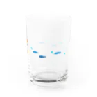 おばけ商店のおばけグラス＜猫又とサカナ・ちぎり絵＞ Water Glass :back