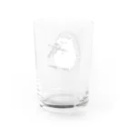 ハリネズミと楽器のハリネズミとヴァイオリン モノクロ Water Glass :back