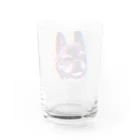 愛犬のドッグフード代を稼ぐTシャツ屋さんのにっこりマメ(レインボー) Water Glass :back