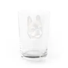 愛犬のドッグフード代を稼ぐTシャツ屋さんのにっこり犬マメ(リアル) Water Glass :back