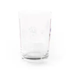 山眠るの歯磨き猫親子 Water Glass :back