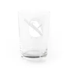 ハリネズミと楽器のファゴットとハリネズミ　モノクロ Water Glass :back