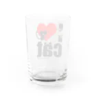 かにゃんクリエイトのI♡CAT Water Glass :back