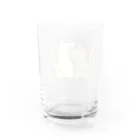 かわいいもののおみせ　いそぎんちゃくの仲良し猫の背中　灰白&白 Water Glass :back