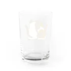 かわいいもののおみせ　いそぎんちゃくの仲良し猫の背中　三毛&ポインテッド Water Glass :back