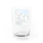 Atelir SOLEILのミコノス島の山登り猫 Water Glass :back