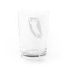 café TIGERの踏ん張って穴を伸ばす猫 Water Glass :back