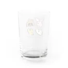 にぎやかな筆圧のこぶた・たぬき・きつね・ねこ Water Glass :back