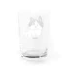 わらしな山猫堂のロン猫クレヨンイラストS Water Glass :back