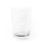 うさぎさん屋さんの並んだピンクうさぎさんとカラフルうさぎさん Water Glass :back