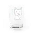 😸にゃんこのおへや😺の笑っている白猫 Water Glass :back