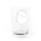 ハリネズミと楽器のハリネズミとトライアングル　モノクロ Water Glass :back