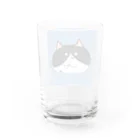 あおた｜猫好きイラストレーターのお茶目ブサカワフェイスの白黒ハチワレ猫 Water Glass :back