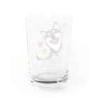 初おばぁばのうちのわんこchanシリーズ　ケーキと笑顔　黒柴 Water Glass :back