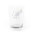 chicodeza by suzuriの花柄シルエット猫 Water Glass :back