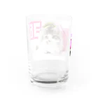 ラガマフィンの36さんの丸ドットモザイクピンクパーカー36CAT Water Glass :back