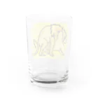 依乃王里【生き物交尾シリーズグッズ】のLove・ライオン背面デザイン白色バージョン Water Glass :back