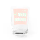 ザ ロングアイランド アパレルの平行四辺形デザイン　グリーン×ホワイト×オレンジ Water Glass :back