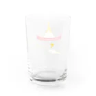 Jaune Vertの小鳥の足あと（オカメインコ・ルチノー） Water Glass :back