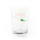 Jaune Vertの小鳥の足あと（セキセイインコ・グリーン） Water Glass :back