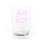 暗黒電波美術家ボブ山　SUZURI店の怪我するうさぎさん Water Glass :back