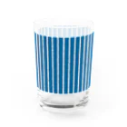 Planet Evansの青と白の縦縞 Water Glass :back