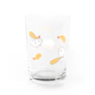 ふるえるとりのうさぎとエビフライが飛び交うグラス Water Glass :back