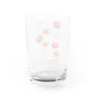 AKの花柄　×  ボーダー　グリーン Water Glass :back