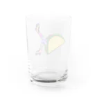 Mieko_Kawasakiのタコス　ローラースケート　ガール  TACOS ROLLER GIRL DOT 水玉　ドット　Tacos Rollerskate Rainbow Water Glass :back