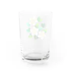 あきじあまみぃのプルメリアと緑のハート Water Glass :back