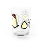 COLORNIXのドットにわとりライン Water Glass :back