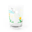 うさぎのUSA（うーさ）🐰のレトロ可愛いうさぎさんのグラス Water Glass :back