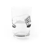 Poooompadoooourの本と、なまけもの(モノクロ) Water Glass :back